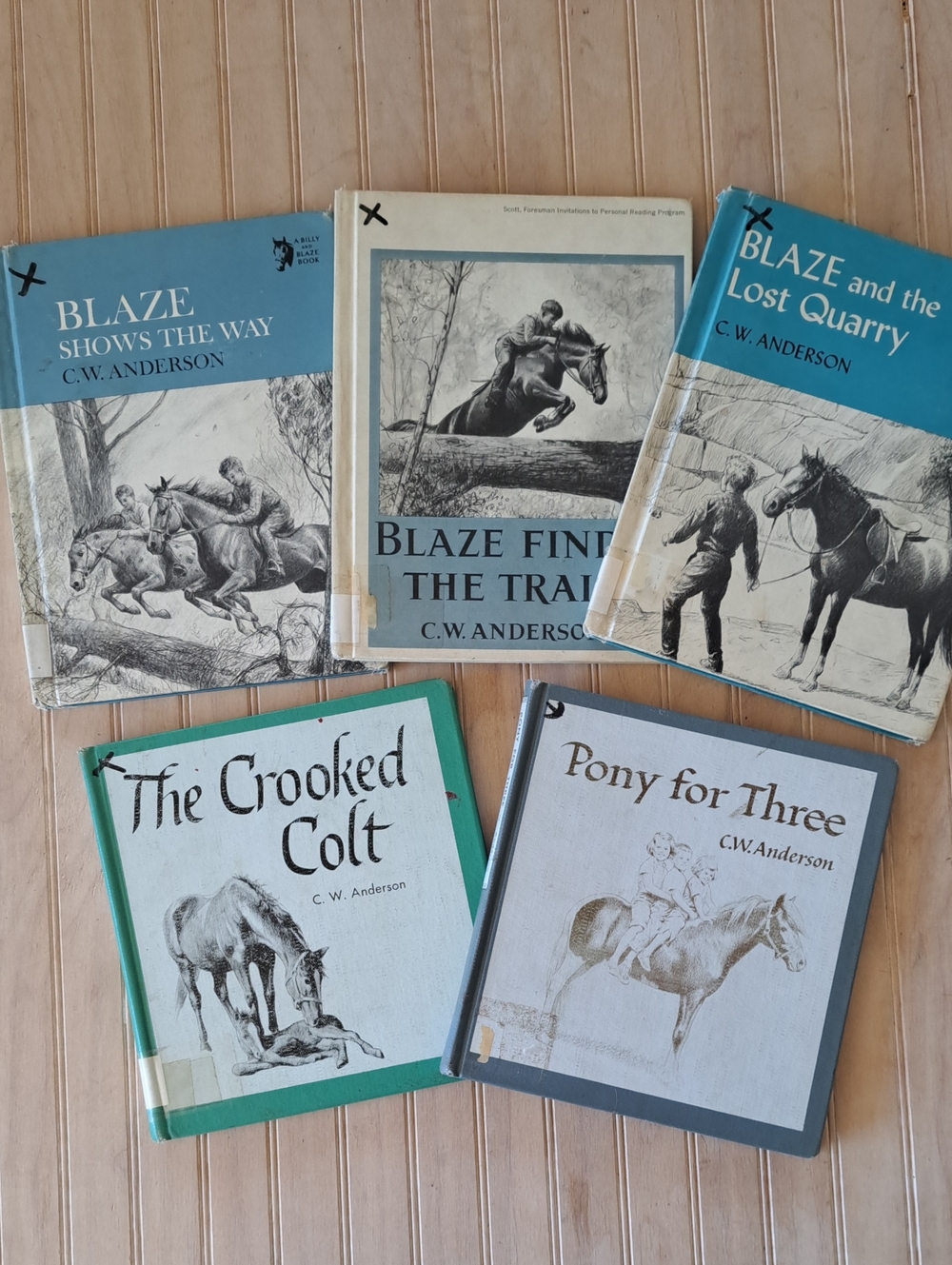 Vintage C.W. Anderson Blaze Horse Books Set of 5 Hardcover Equestrian